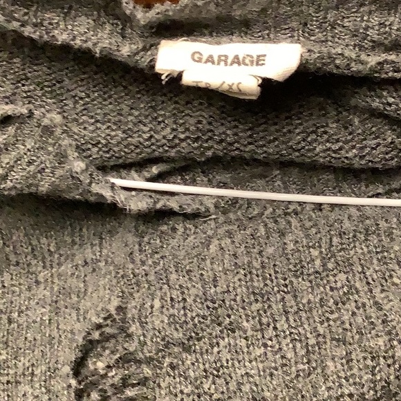 Garage Distressed Cropped Gray Sweater - Picture 6 of 7